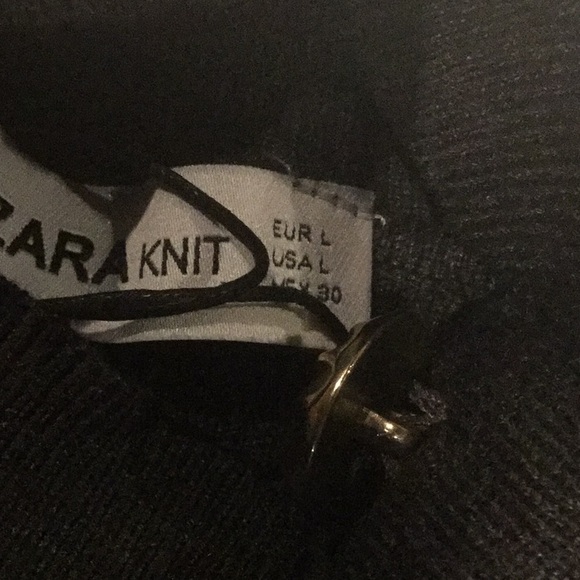 Zara mock neck ribbed knit with gold buttons grey - Picture 2 of 4